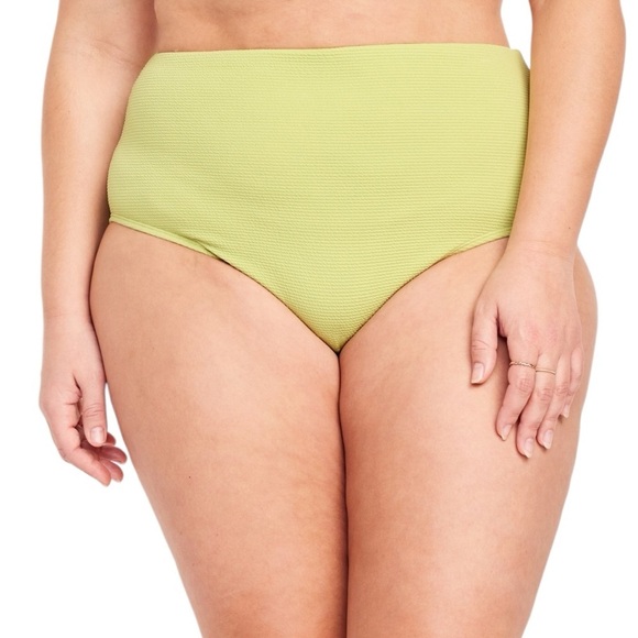 Old Navy High-Waisted French-Cut Puckered Bikini Swim Bottoms Citrine Size 3X - Picture 6 of 11